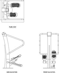 silhouette design vector illustration sketch image Gym Equipment Elliptical Machines for fitness place exercise