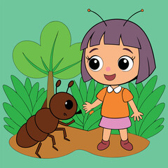 Little girl with a bee