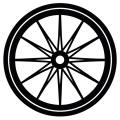Fototapeta premium Silhouette bicycle wheels logo icon design.