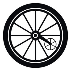 Fototapeta premium Silhouette bicycle wheels logo icon design.