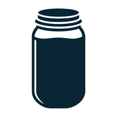 Silhouette mason jar logo icon design. 