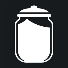 Silhouette mason jar logo icon design. 