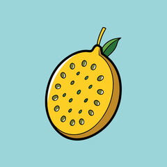 Yellow passionfruit fruits vector-illustration 