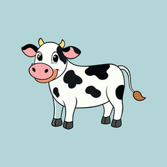 Watercolor spotted cow 