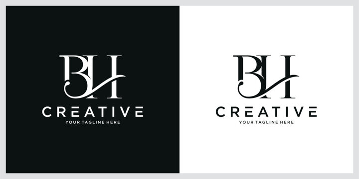 Initial BH or HB letter logo design vector