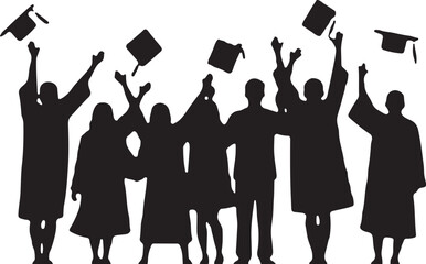 "Graduation Celebration Silhouette"