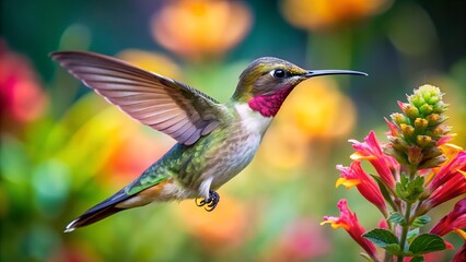 Fototapeta premium Hummingbird and flower