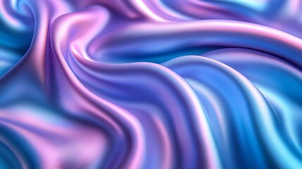 Obraz premium A surreal abstract silk satin in iridescent turquoise and lavender, shifting like a mirage, ultra-smooth and mesmerizing,