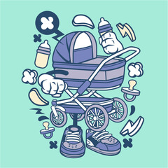 vector cartoon sticker graffity