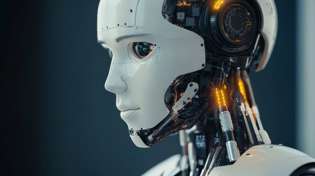 AI trading stocks close up of a single stick price chart with ai robor making trades 