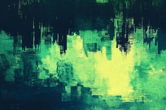Abstract pixelated interlaced green blue 8 bit cyber retro game Glitch TV Static pixel Noise texture background