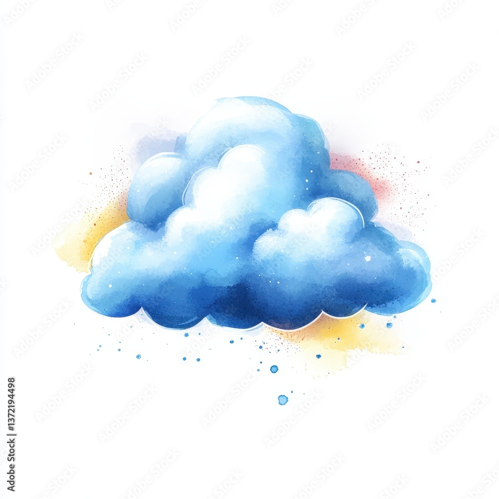 Poster beautiful blue cloud with soft gradient background and artistic touches
