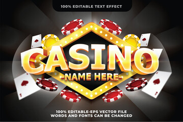 casino poker chip text effect