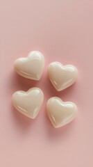 Obraz premium minimalist hearts valentine's day light pink background 