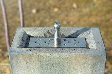Drinking water from a pipe. Clean spring water