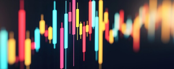 Colorful Candlestick Chart Representing Financial Market Trends