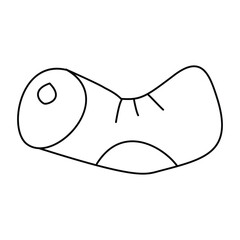 Doodle of a crumpled aluminum can. Isolated, on a white background