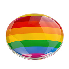 Obraz premium Colorful Round Glass Sphere with Rainbow Stripes for Pride Themes and Celebrations