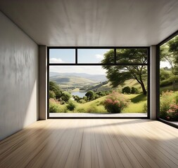 Modern 3D visualization of living area with clean lines and harmonious color palette.