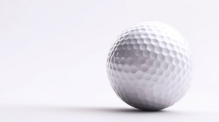 Golf Ball Close-up on White Background for Sports and Recreation