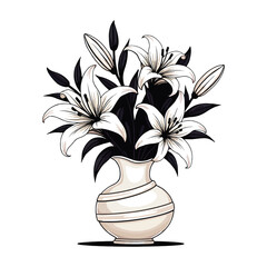 Bouquet flower vector illustration with white background
