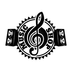 Fototapeta premium rock music labels, badges and design elements. Design element for logo, label, emblem, sign. Vector design element