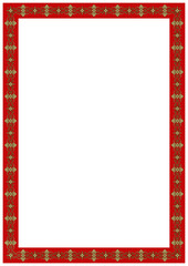 Vintage gold and red frame for photo frame, center space