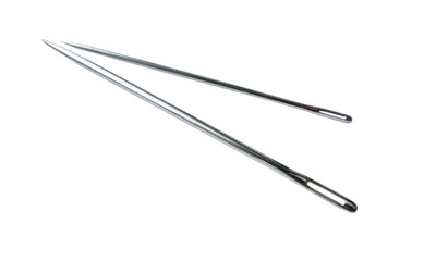 isolated steel sewing needle