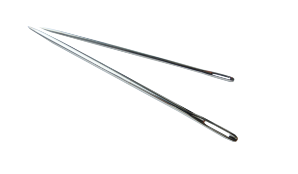 isolated steel sewing needle