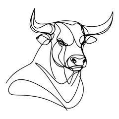 vector illustration of a bull
