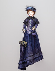 Lady in ruffles with umbrella