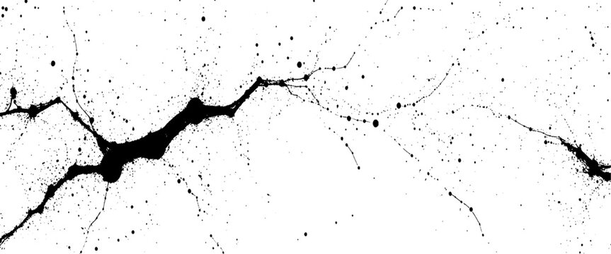 Vector black and white background with grunge texture splatter design.