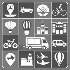 transportation icons set