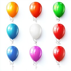 Balloon icon set cut out isolated on white background