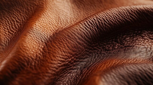 The rich hue and organic patterns of the leather surface offer a tactile sense of quality and authenticity.


