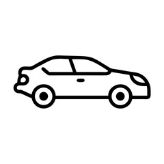 Fototapeta premium Simple line drawing of a car in a minimalistic style 