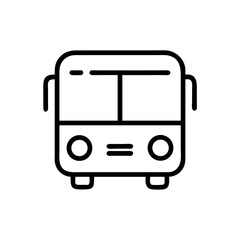 Bus front view outline illustration in minimal style  