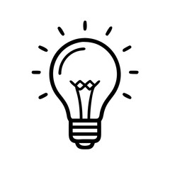 Light bulb glowing with inspiration on a simple background  