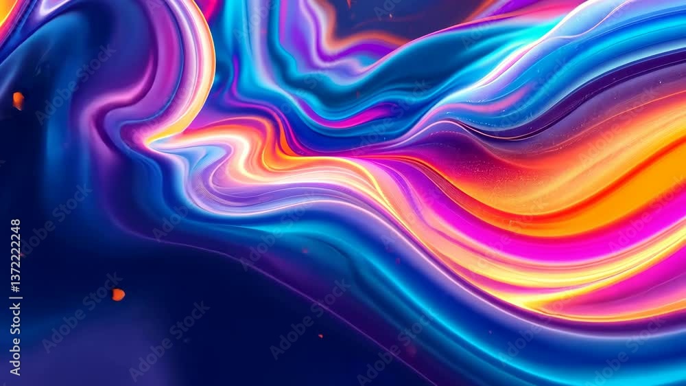 Aufkleber vivid abstract waves flowing with stunning gradient motion in dynamic art