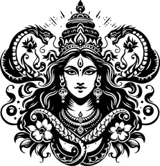 sketch vector illustration silhouette design icon logo symbol identity emblem god goddess ethnic traditional 