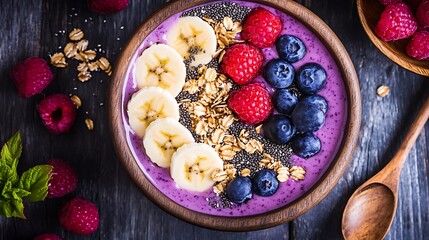 ベリーとバナナのスムージーボウル