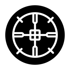 Sniper Scope Vector Glyph Icon Design