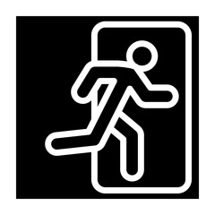 Emergency Exit Vector Glyph Icon Design