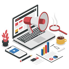 Modern Marketing Services Illustration.