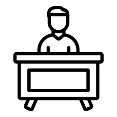 Naklejka premium School Principal Vector Line Icon Design