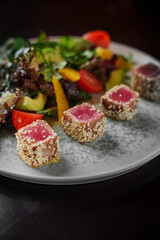 Fresh and delicious salad with meat