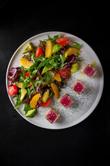 Fresh and delicious salad with meat