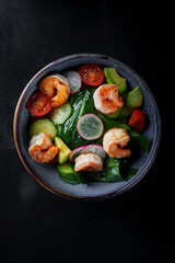 Fresh and delicious salad with meat