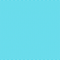 White wave repeat pattern.Seamless pattern of curve wavy lines in white isolated on blue background.Sea waves water texture background.Vector graphic abstract illustration.