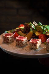 Fresh and delicious salad with meat